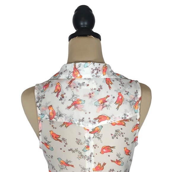 SO | Sheer Sleeveless Button-Up, Medium (Juniors), Like New - Picture 6 of 11